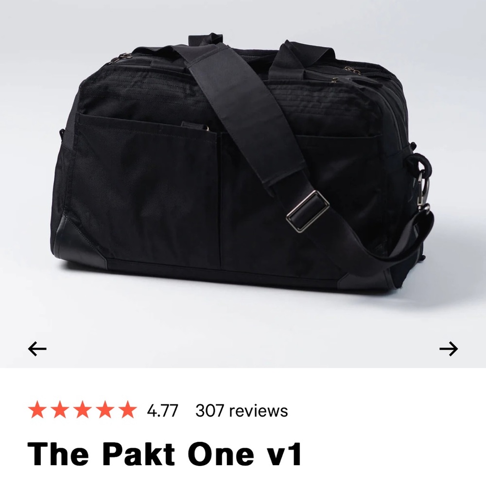 Pakt One Minimalist Travel Suitcase Duffel